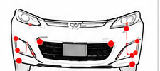 フロントバンパー本体のクリップ90467-07164固定位置